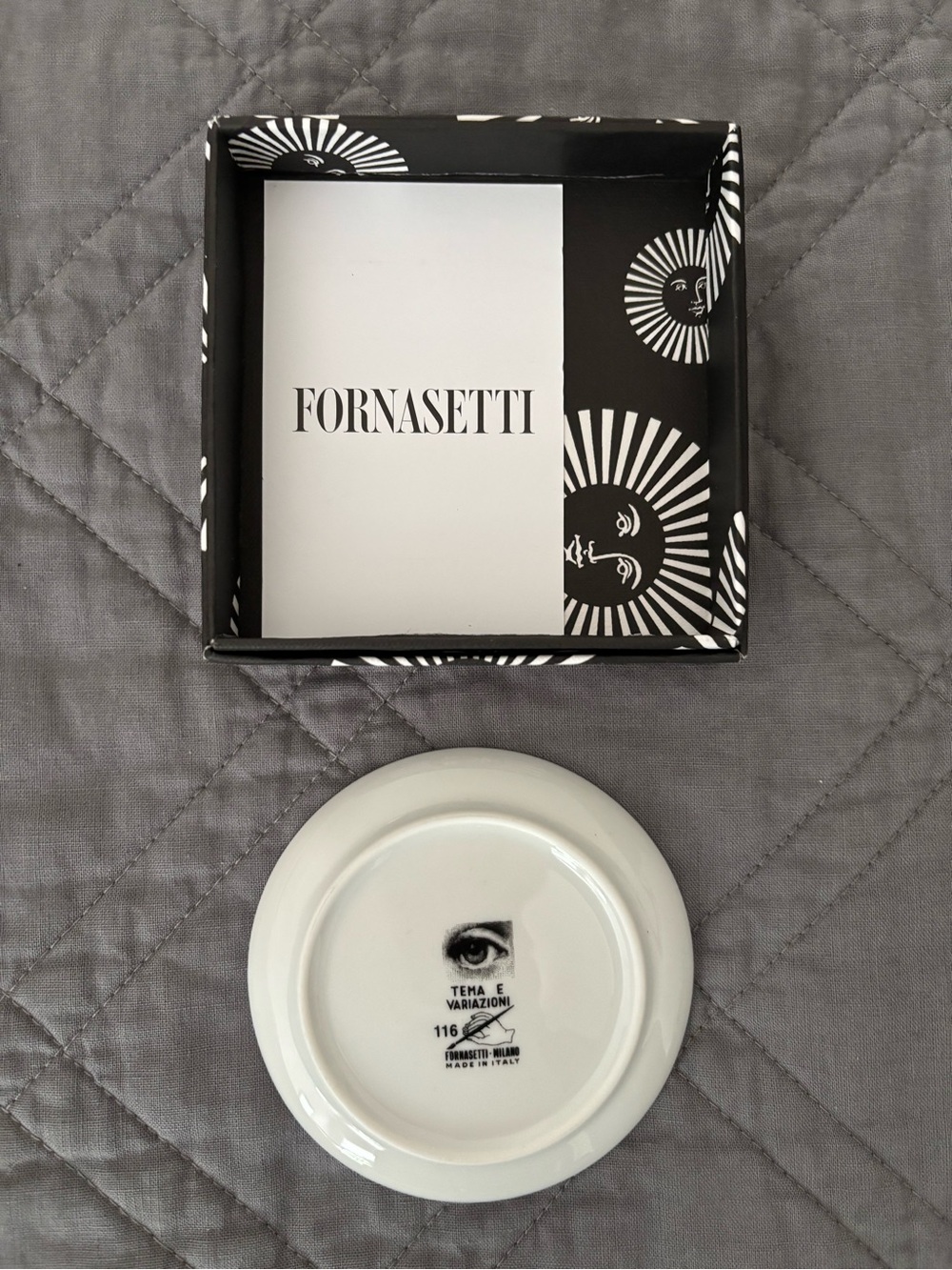 Fornasetti Black and White Trinket Dishes with Branded Box 4 pcs - Picture 10 of 10